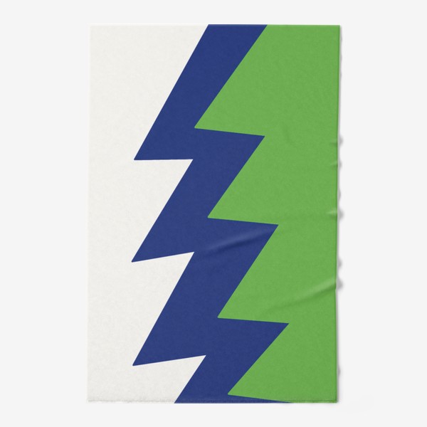 Полотенце «Узор абстрактный №6 Молния белый синий зелёный »