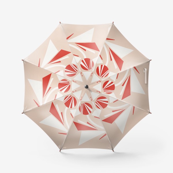 Зонт «Узор абстрактный №5 Звезда красный белый бежевый »