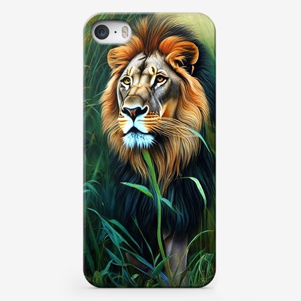 Чехол iPhone «Лев в джунглях»