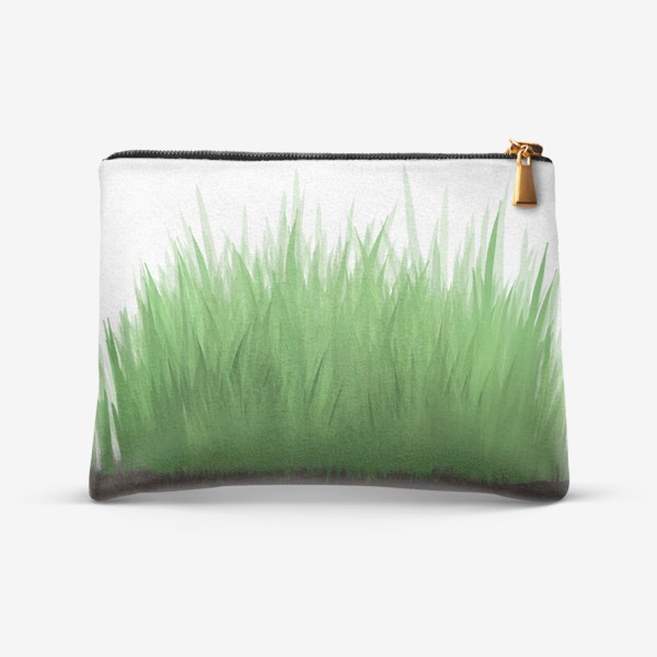 Косметичка «Кусок зеленого газона, весенняя трава, оригинальный растительный принт»