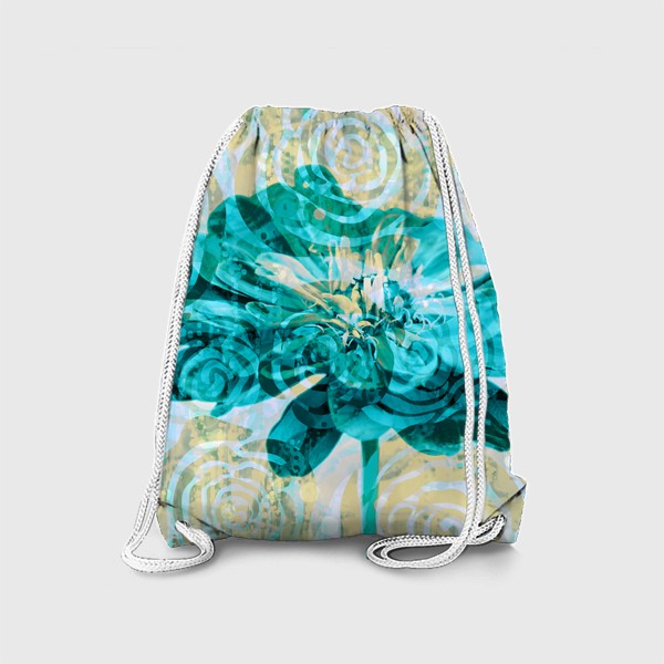 Рюкзак «Бирюзовый цветок. Гранж.»