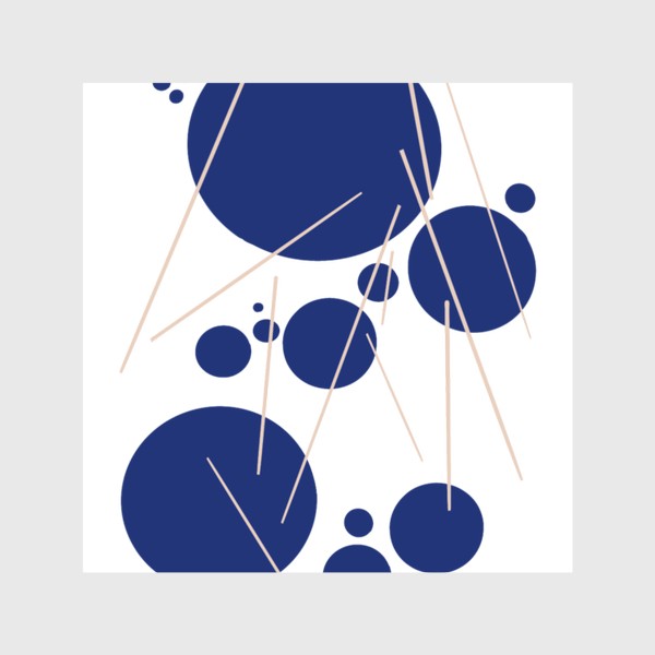 Шторы «Узор абстрактный №4 Сферы и связи синий бежевый »