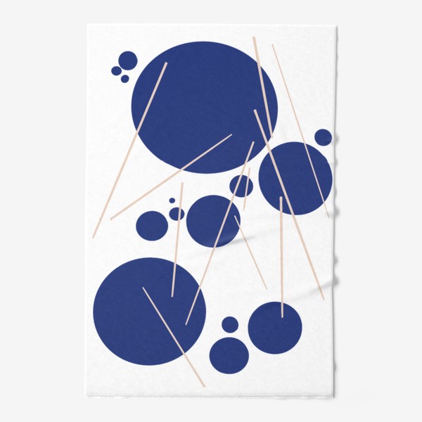 Полотенце «Узор абстрактный №4 Сферы и связи синий бежевый »