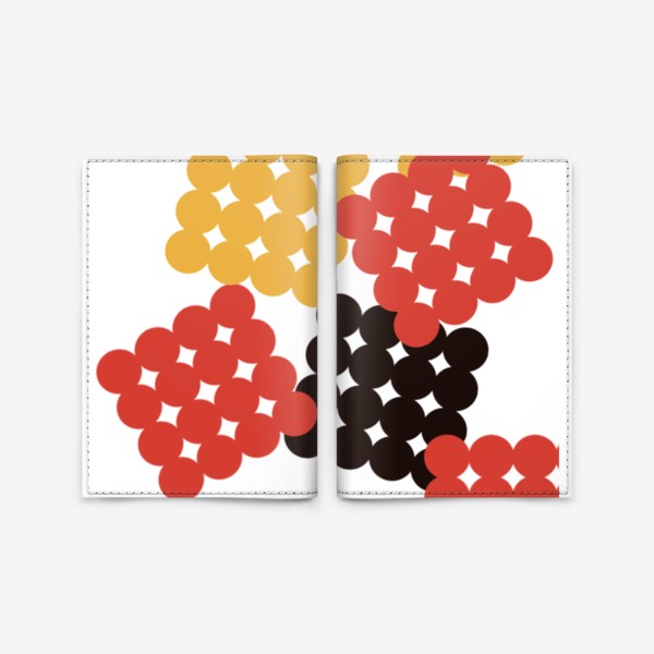 Обложка для паспорта «Узор абстракция №3 Печать красный желтый чёрный»