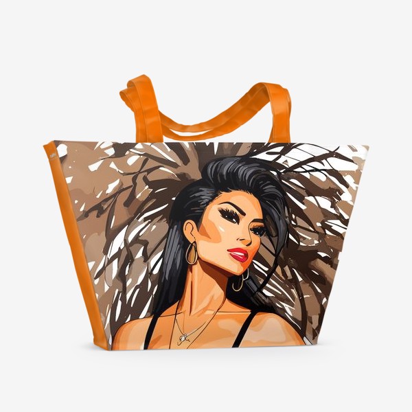Пляжная сумка «Девушка в стиле сафари»