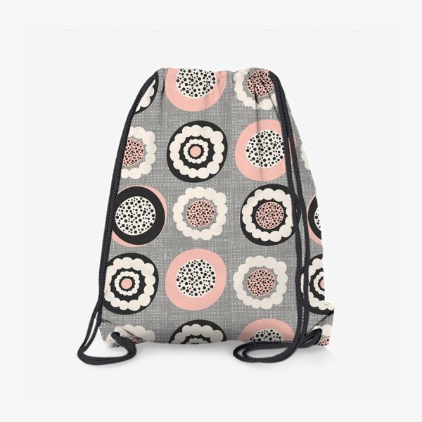 Рюкзак «Круглые цветы.Паттерн с абстрактными круглыми цветами.»