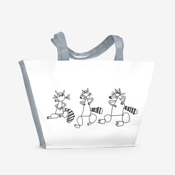 Пляжная сумка «Семейка енотов»
