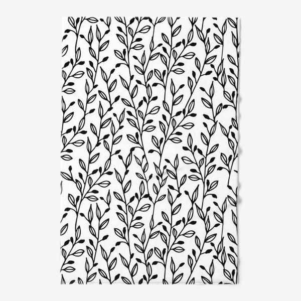 Полотенце «Паттерн черно-белые листья»