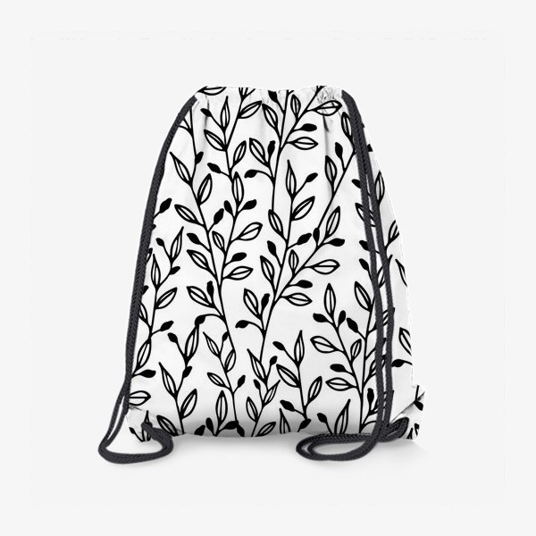 Рюкзак «Паттерн черно-белые листья»