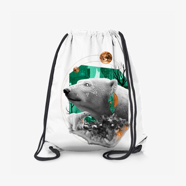 Рюкзак «Белый медведь из серии коллажей "Тотемы"»