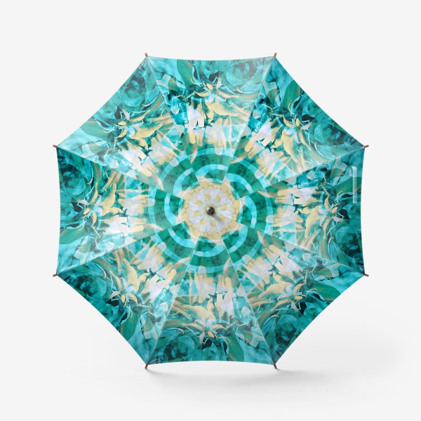Зонт «Бирюзовый цветок. Гранж.»