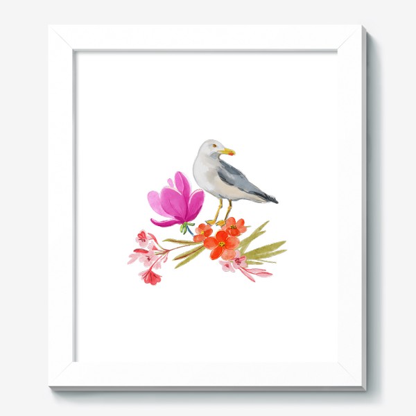Картина «чайка в цветах»