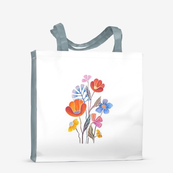 Сумка-шоппер «Букет цветов акварель»