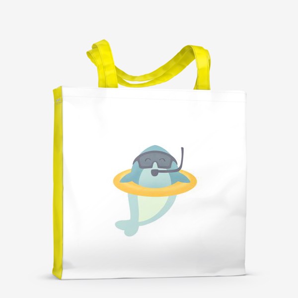 Сумка-шоппер «Забавная акула - детский принт с животными»