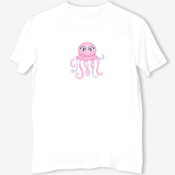 Футболка «Розовая медуза - забавный детский принт»