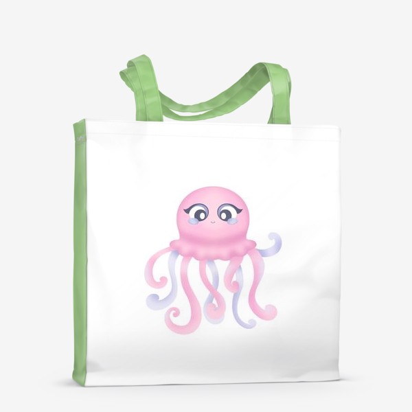 Сумка-шоппер «Розовая медуза - забавный детский принт»