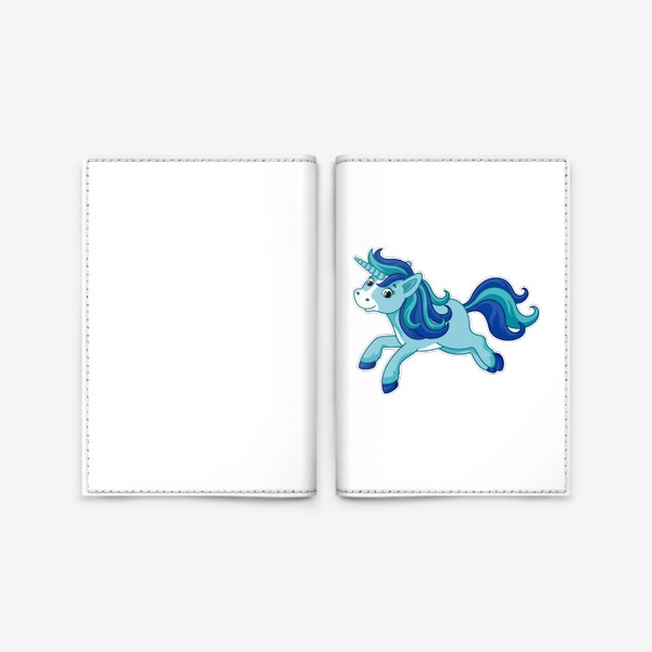 Обложка для паспорта «Голубой единорог»