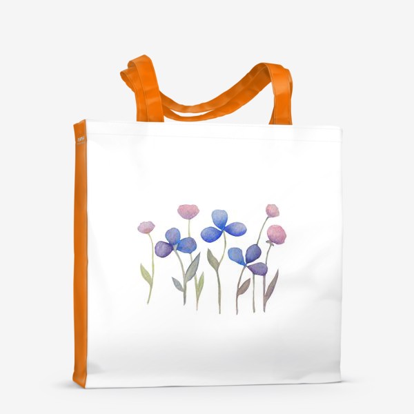 Сумка-шоппер «Синие цветы - акварель»