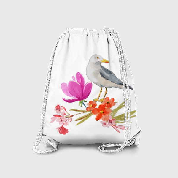 Рюкзак «чайка в цветах»
