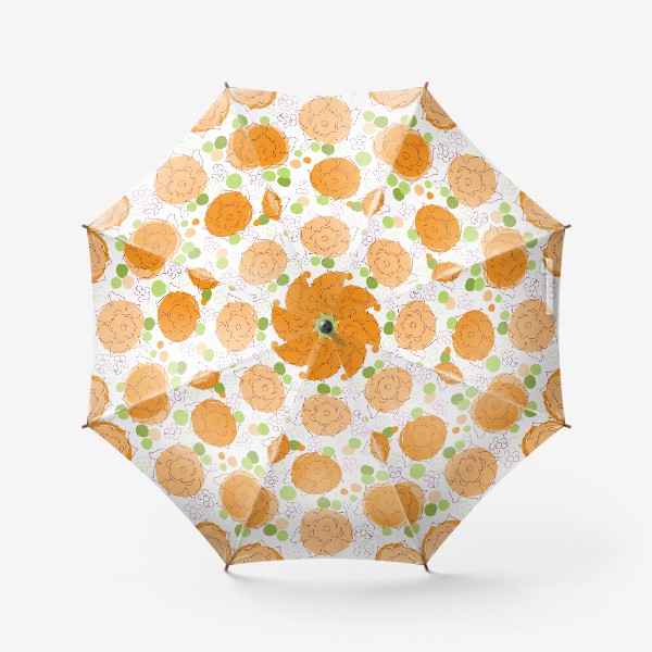Зонт «Бесшовный паттерн с георгинами.Оранжевые георгины.Цветы.»