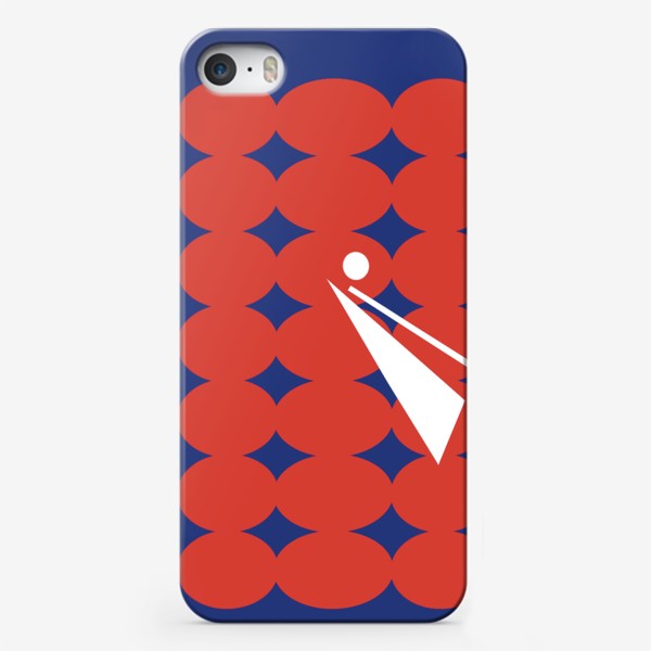 Чехол iPhone «Абстрактный узор № 18 Фокус на точке синий красный »