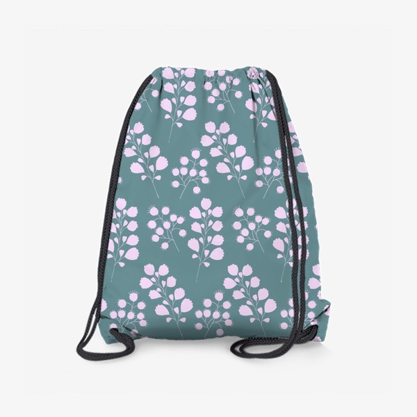 Рюкзак «Розовые веточки на зеленом»