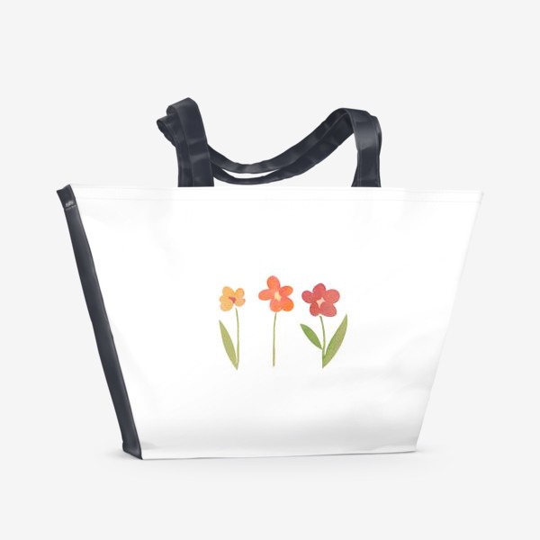 Пляжная сумка &laquo;Акварельные цветы&raquo;