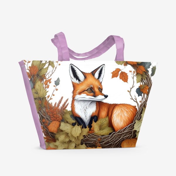 Пляжная сумка «Лисичка и осень»