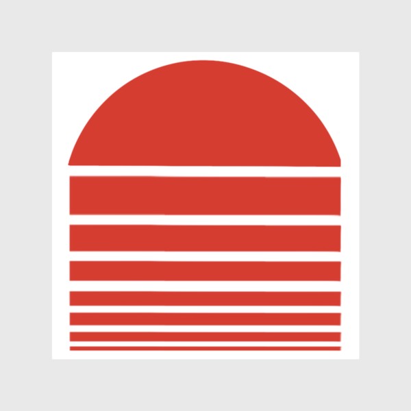 Шторы «Абстрактный узор № 15 Закат Япония красный»