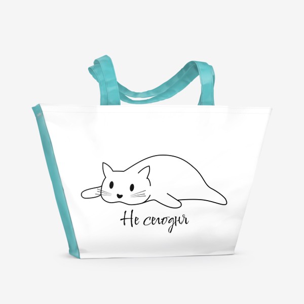 Пляжная сумка «Унылый минималистический кот»