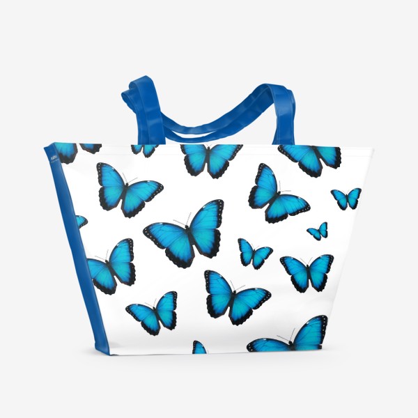 Пляжная сумка «Паттерн с голубой Бабочкой Морфо»