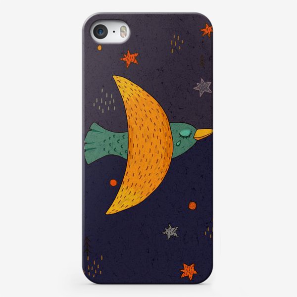 Чехол iPhone «Птица с полумесяцем и звезды.»