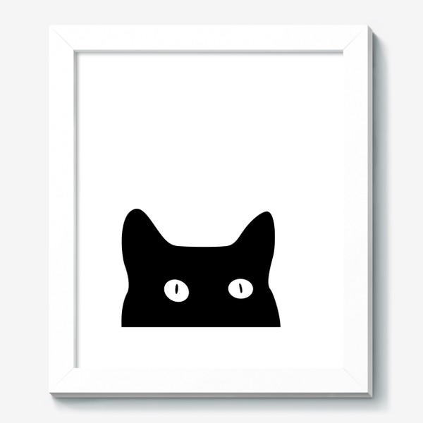 Картина «Черный кот выглядывает снизу»