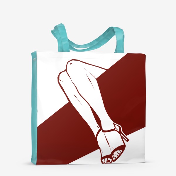 Сумка-шоппер «Ноги, мода, fashion, принт, красный»