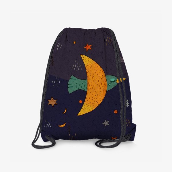 Рюкзак «Птица с полумесяцем и звезды.»