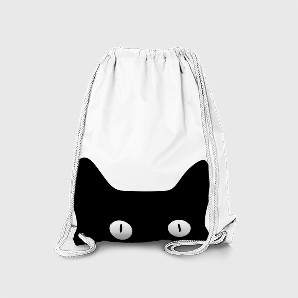 Рюкзак «Черный кот выглядывает снизу»