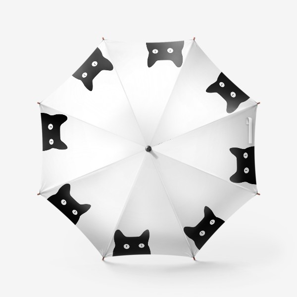 Зонт &laquo;Черный кот выглядывает снизу&raquo;