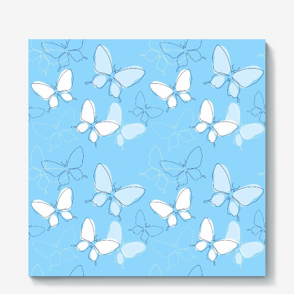 Холст «Бесшовный паттерн с бабочками.Бабочки минимализм.»