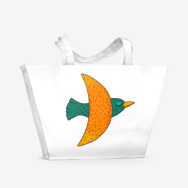 Пляжная сумка «Птица с полумесяцем »