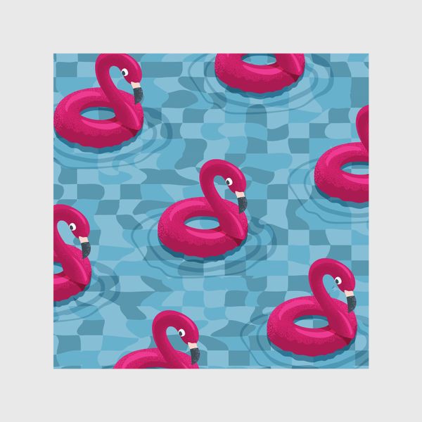 Шторы «Надувные фламинго в бассейне»
