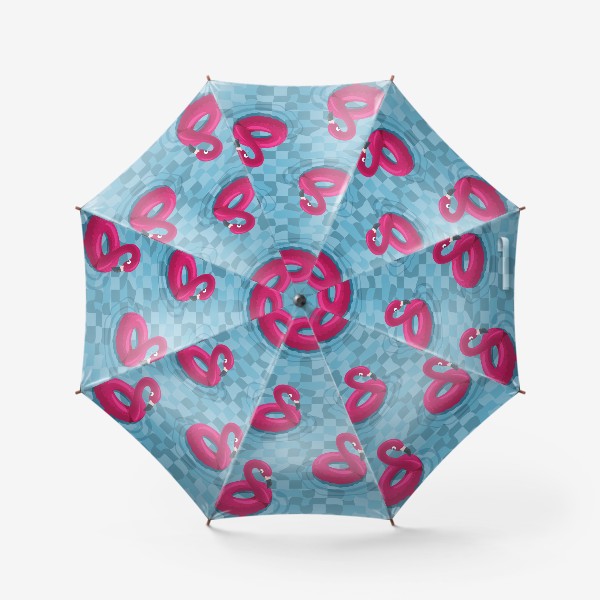Зонт «Надувные фламинго в бассейне»