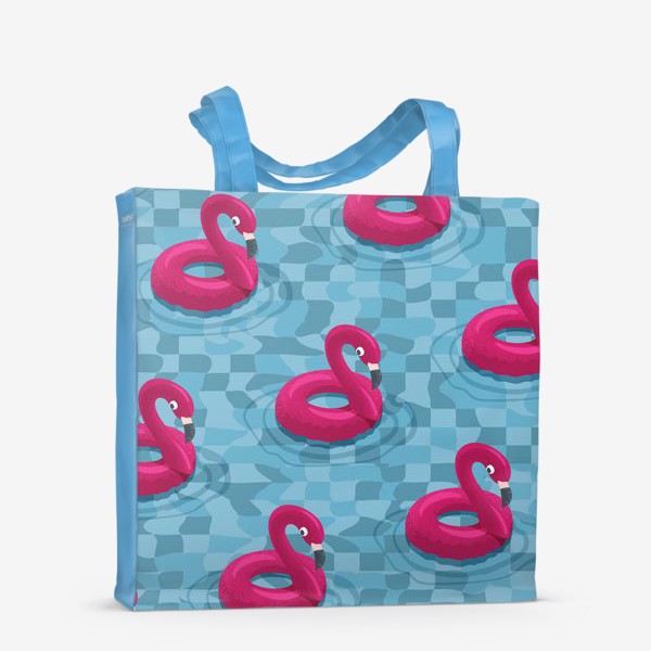Сумка-шоппер «Надувные фламинго в бассейне»