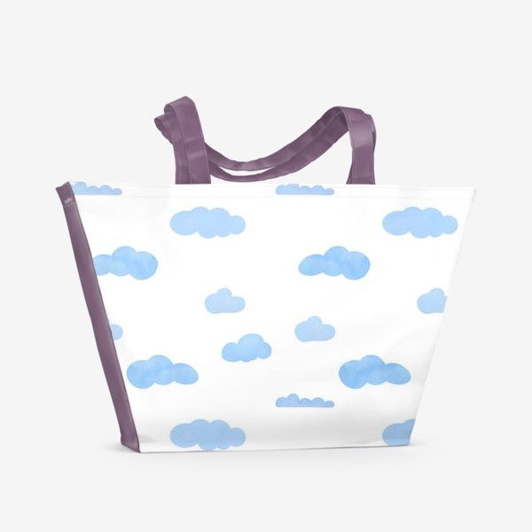 Пляжная сумка «акварельный голубой принт для детей»