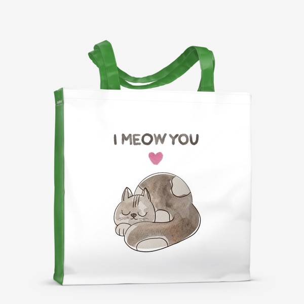 Сумка-шоппер «Влюбленный кот - в подарок на 14 февраля и день рождения»