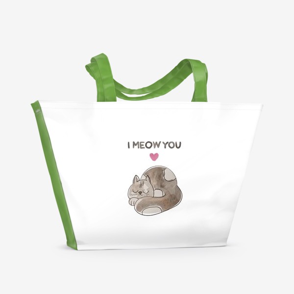 Пляжная сумка «Влюбленный кот - в подарок на 14 февраля и день рождения»