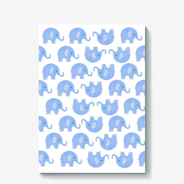 Холст «голубые слоники»