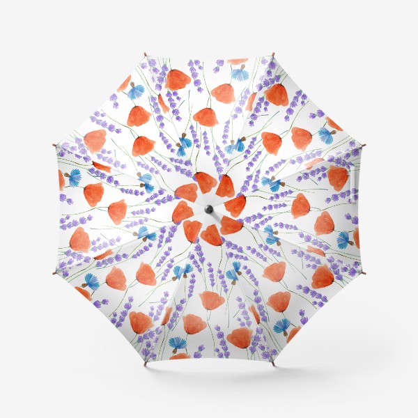 Зонт «лаванда и маки»