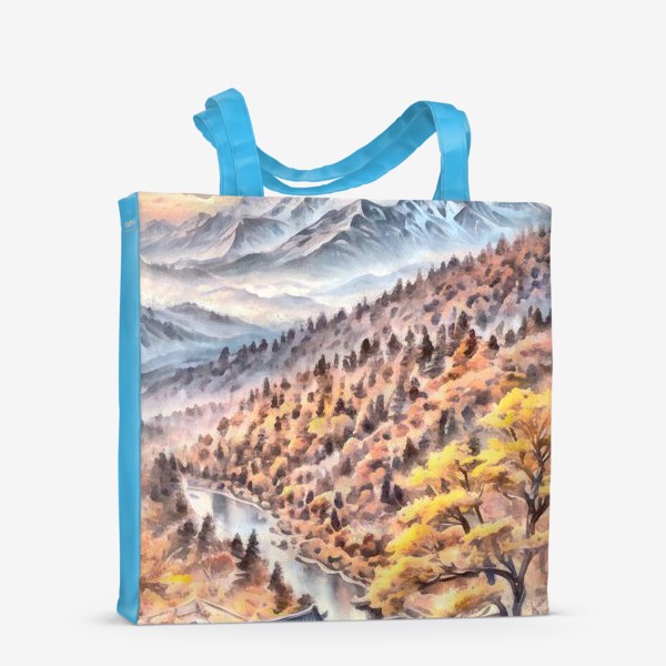 Сумка-шоппер «Осень в горах акварель»