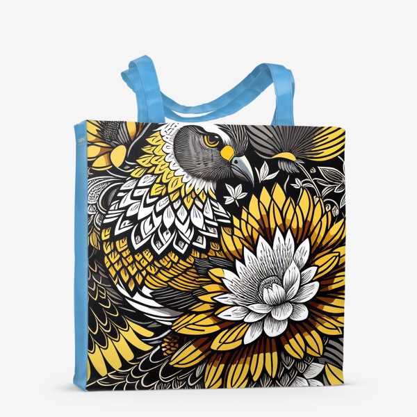 Сумка-шоппер «Птица и золотые цветы»