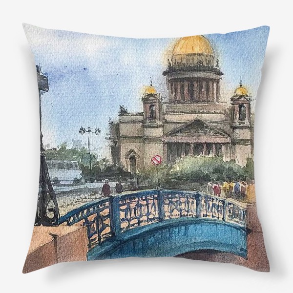 Подушка «Синий мост, Исаакиевский собор»